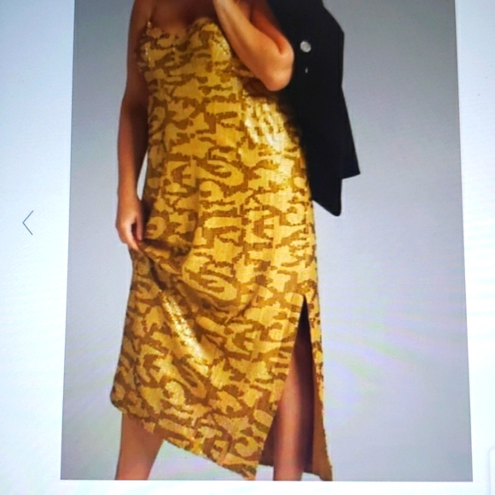 Anthropologie Sequined Slip Midi Dress - Size: 20W